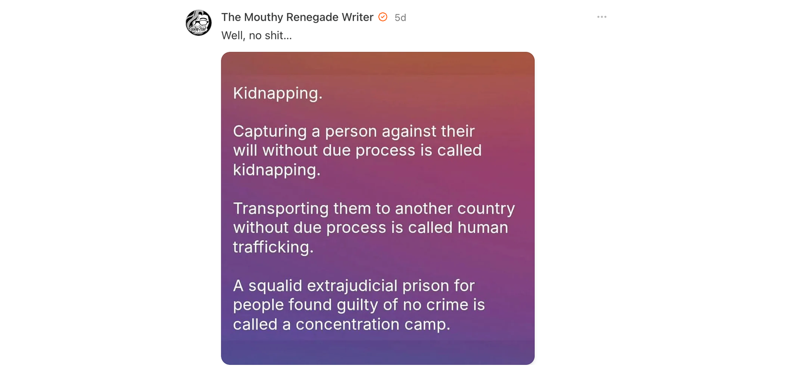 Viral Post Compares U.S. Detention Practices to Kidnapping and Human Trafficking